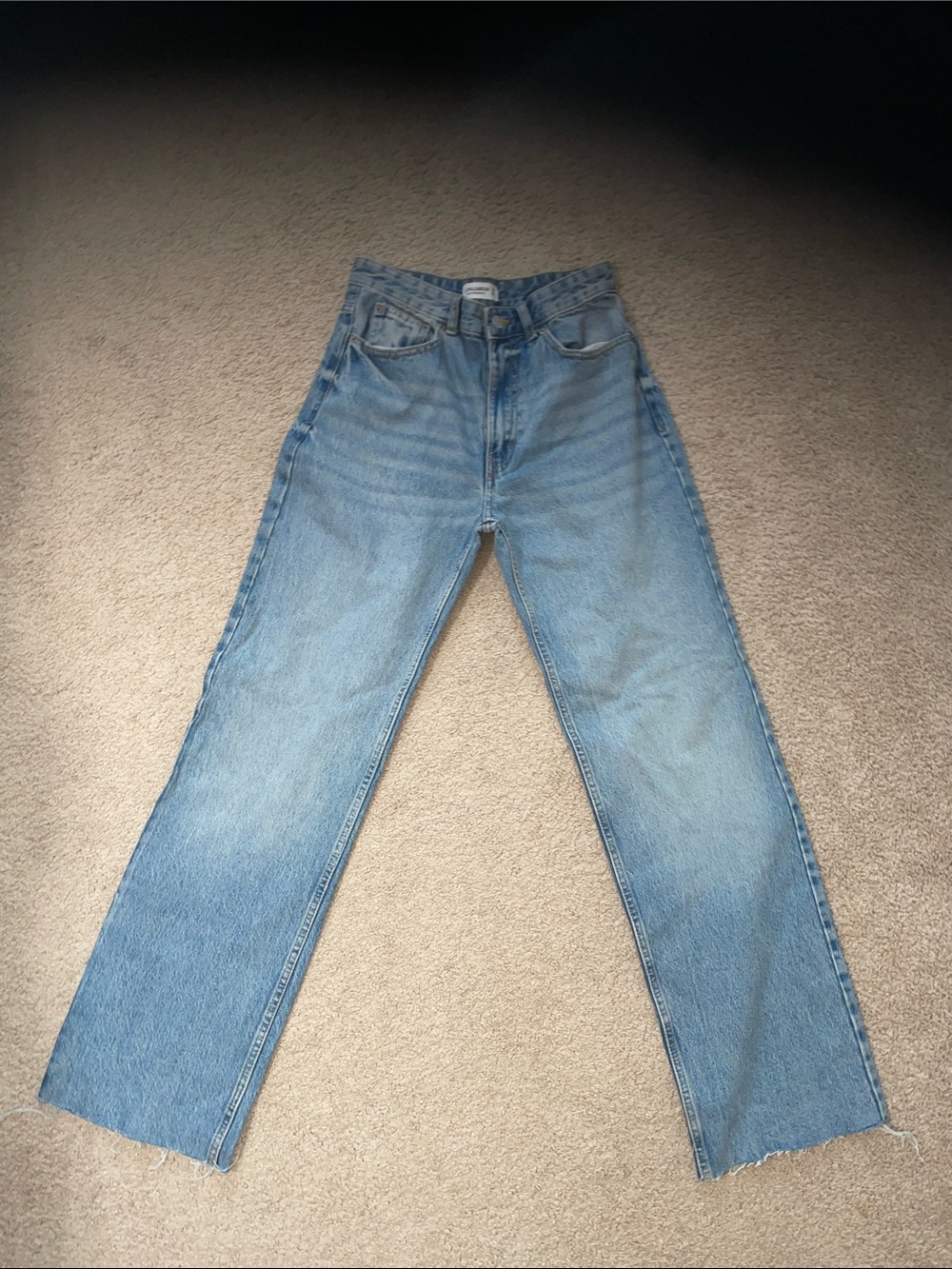 Classic Light Wash Straight Leg Jeans